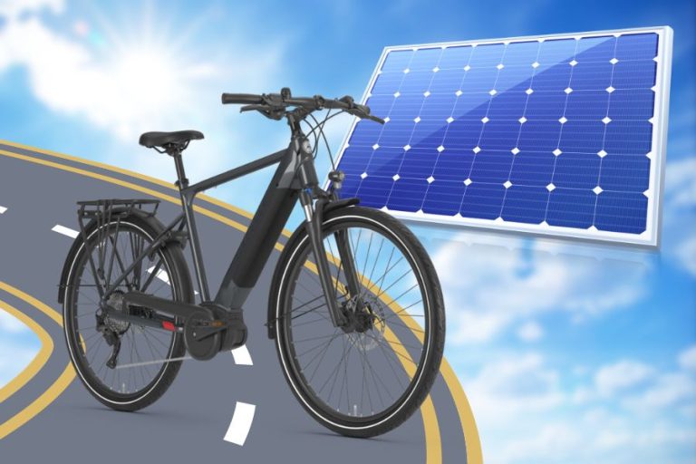 Concept of Charging an Electric Bike With Solar Power