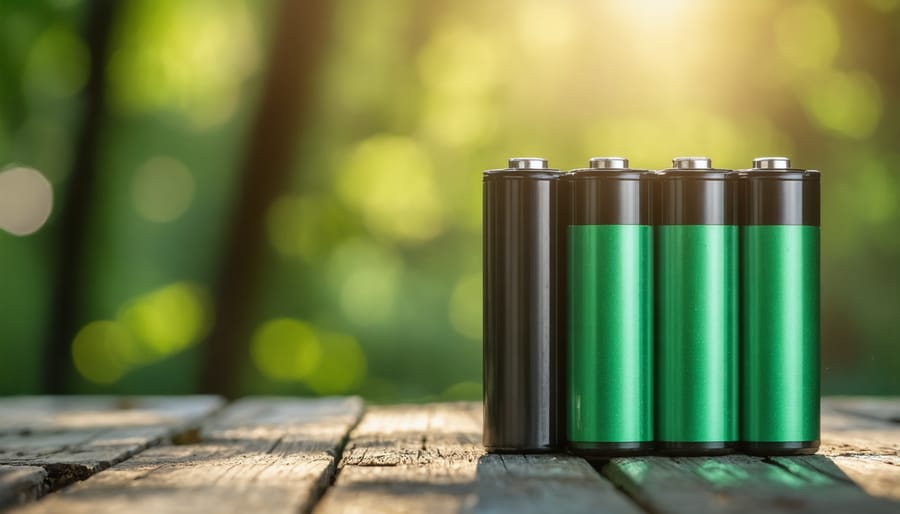 DIY enthusiast reviewing battery specifications in home workshop