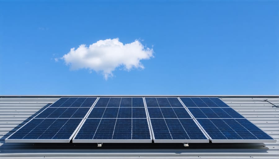 Hands installing solar optimizer unit behind solar panel