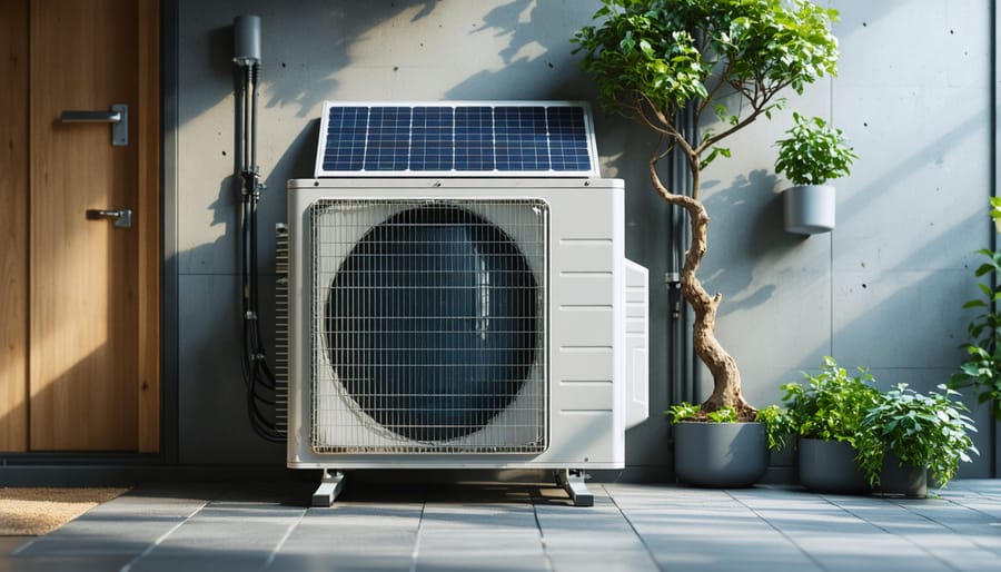 Lithium battery bank with thick cables connected to inverter system in RV