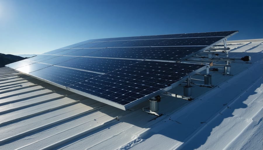 Lithium battery bank installation with connected cables in residential solar energy system