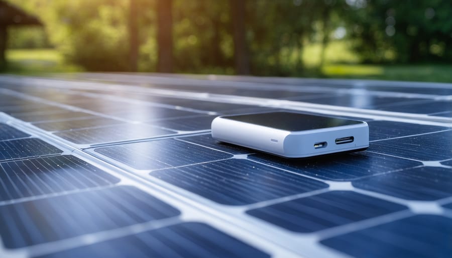 Hands removing rechargeable battery from Hampton Bay solar light housing