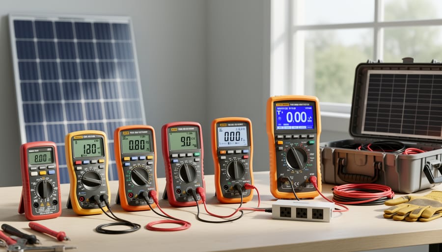 Comparison of different multimeter models suitable for solar power testing