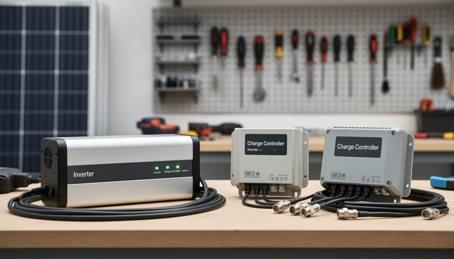 Comparison of combo solar charge controller inverter unit alongside separate individual components