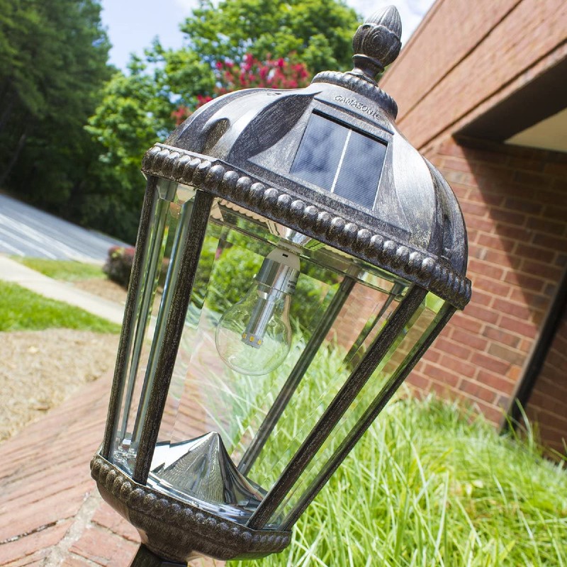 Typical integrated solar lamp post light fitting
