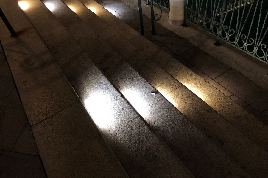 Step lighting at night