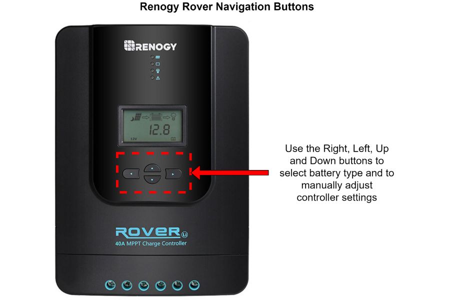 Renogy Rover navigation buttons