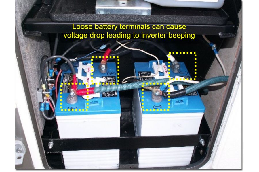 Loose battery terminals can cause voltage drop