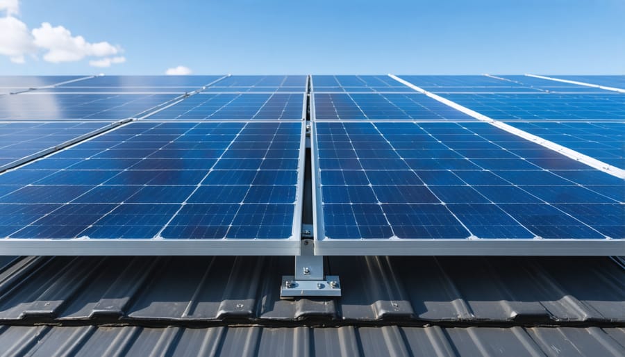 Solar panel mounting installation process on van roof