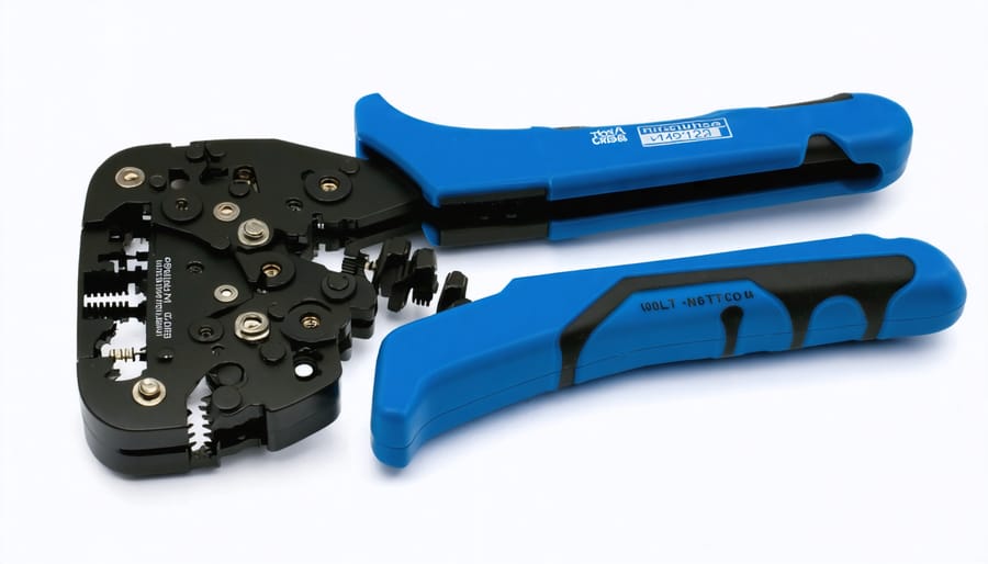 Specialized crimping tool used for solar connector installation