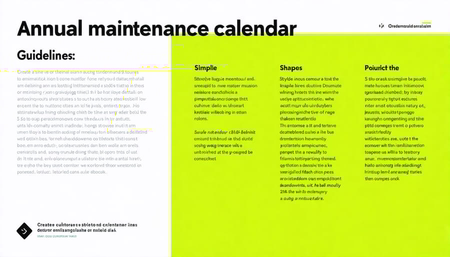 Visual timeline showing recommended maintenance tasks throughout the year for a solar battery system