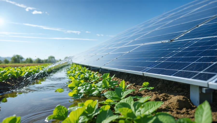 Gardener maintaining solar charge controller and battery system