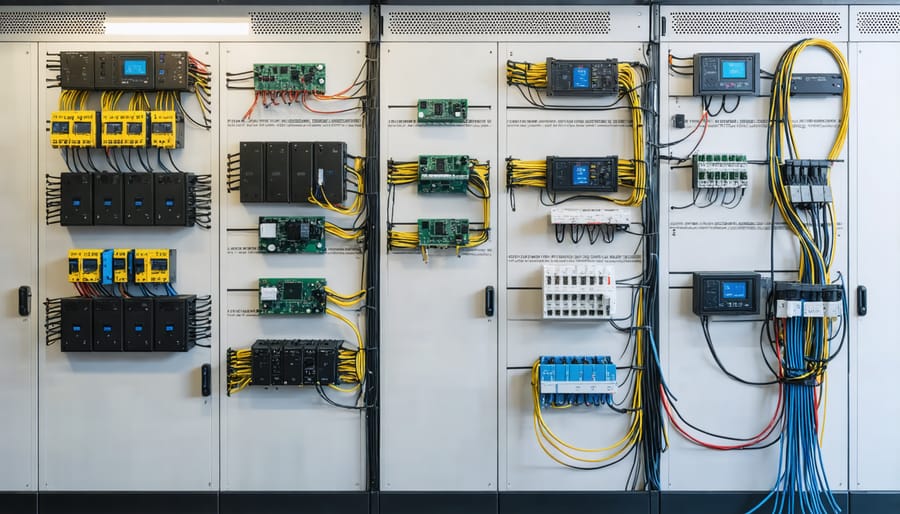 Organized electrical cabinet showing neat wire management in van solar setup