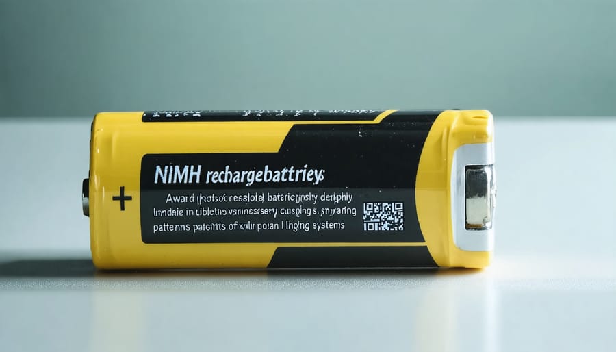 NiMH rechargeable AA batteries displayed with solar garden light