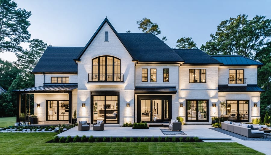 Homeowner safely inspecting solar panels from ladder during routine maintenance check