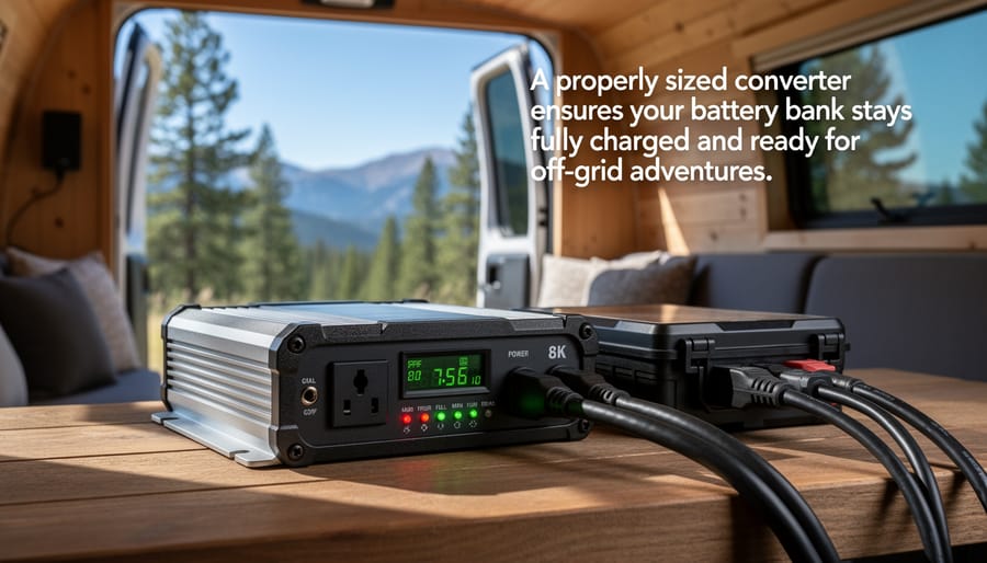 RV house battery bank with multiple deep cycle batteries and cable connections