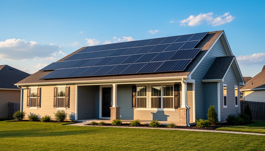 Residential rooftop solar panel array showing complete 8kW system installation