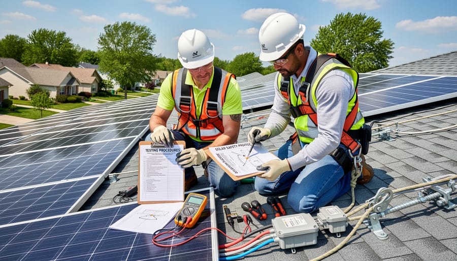 DIY installer wearing proper arc flash protection while working on home battery storage system